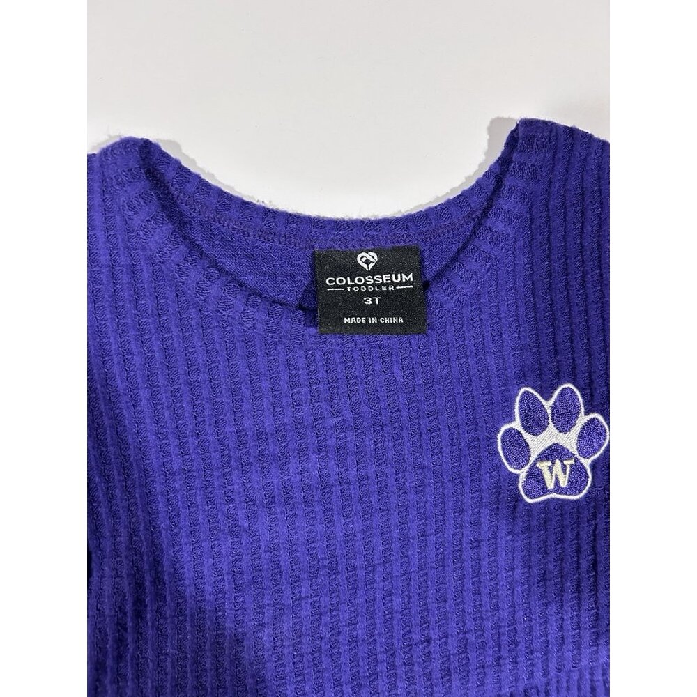 NEW Washington Huskies Colosseum Purple Waffle Dress Girl's Toddler 3T - Picture 5 of 9